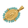 Virgin Mary Pendant Necklace with Colorful Beaded Stainless Steel Chain - Image 22