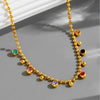 316L Stainless Steel Ball Chain Necklace with Multicolor Crystal and Zircon Details - Image 9