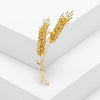 Rhinestone Wheat Ear Brooches for Women Unisex Enamel Wheat Plant Pins Banquet Party Backpack Gifts Jewelry Accessories - Image 1