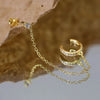 Gold Chain Stud Earrings for Women Piercing Cubic Zirconia Hoop Earrings Women Party Vacation Ear Cuff Jewelry Accessories - Image 3