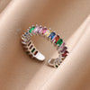 Cubic Zirconic Rectangle Open Rings For Women Men Gold Color Wedding Engaement Ring Design Jewelry Christmas Gifts - Image 15