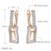 Silver Plated Zircon Full Paved Long Dangle Earrings For Women Syoujyo Rose Gold Color Square Jewelry - Image 6