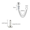 Titanium Double Piercing Chain Earring 16G CZ Dangle Cartilage Helix Conch Drop Chain Connector Jewelry - Image 13