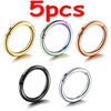 5pc Nose Rings Hoop Hinged Clicker Segment Nose Rings Ear Cartilage Ring Clip Stainless Steel Ear Nose Ring Body Jewelry Gift - Image 10