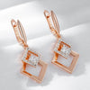 Rose Gold Silver Color Mix Drop Earrings for Women Shiny Zircon Accessories Daily Jewelry - Image 5