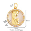 Shell Gold Inlaid Zirconia Charm Geometry Pendant,Holy Religious Jesus Virgin Mary Jewelry Necklace Accessories Supplies - Image 16