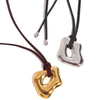 Geometric Pendant Necklace with Wax Cord and Metal Finish Options - Image 1