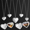 Silver Color Love Heart Photo Frame Pendant Necklace For Women I Love You Flower Pattern Heart Openable Locket Necklace Jewelry - Image 31