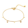 Birthstone Zirconia Thin Chain Link Cross Bracelet Stainless Steel Women's Adjustable Link Stacked Layered Chain Bracelets - Image 18