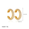 Cubic Zirconia Huggie Hoop Earrings in Gold-Tone Stainless Steel - Image 27