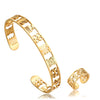 Stainless Steel Adinkra Symbols Open Cuff Bracelet Ring African Nyame Ye Ohene Duale Sankofa Gye Bangle for Women Men - Image 10