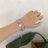 Stainless Steel Double Layered Love Heart Bracelet For Women Gold Color Ball Bean Chain Charm Bracelet Wrist Jewelry - Image 3