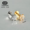 1PC Titanium Zircon Flat Back Earring Flower Ear Studs Lobe Helix Tragus Cartilage Piercing Jewelry 16G - Image 7