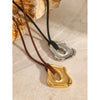 Geometric Pendant Necklace with Wax Cord and Metal Finish Options - Image 33