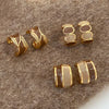 Maillard Drip Glaze Stud Earrings for Women Vintage Brown Resin Metal Irregular Geometric Earrings Jewelry Accessories - Image 1