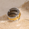 Ars Stainless Steel Chunky Dome Rings Gold Plated Wide Band Ring for Women Statement Two Tone Rings Minimalist Accessories - Image 5