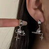 Stainless Steel Star Planet Pendant Earrings Necklace for Women Imitation Pearl Drop Earrings Jewelry Gifts - Image 2