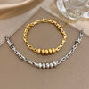 Greatera Light Twisted Steel Ball Gold Chain Bracelet Charm Two Tone Unique Artistic Men Women Bangle - Image 2