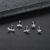 Flower Cluster Cartilage Piercing Stud with Clear Stone Accents - Image 12