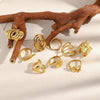 Spiral Open Series Ring Twisted Multi-layered Ring Hammed Flower Stainless Steel Jewelry Accessories - Image 6