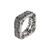 HX Silver Color Men's Ring Retro Square Round Pangu Personality Domineering Handmade Ring Jewelry Accessories - Image 4