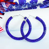 Independence Day Earrings with Sparkling Diamonds American Flag Colors Patriotic Colors Blocked Water Minimalist Earrings - Image 7