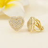 Zakol 6 Styles Sliver/Gold Color Shiny Cubic Zirconia Copper Ear Clips Geometric Square Heart Round CZ Stud Ear Accessories - Image 4