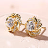 Dainty Gold Color Cubic Zirconia Stud Earrings for Women Contracted Design Bridal Wedding Earrings Jewelry - Image 1