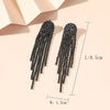 Long Tassel Drop Earrings for Women Black Gold Silver Color Rhinestone Dangle Earring Wedding Party Jewelry Gift - Image 3