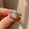 Silver Design Marquise Cubic Zirconia Set Rings for Women Modern Bridal Wedding Sparkling Jewelry - Image 2
