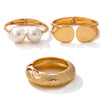 4 Styles Creative Imitation Pearls Chunky Spring Bangle Women Hip Hop Heavy Metal Open Wide Cuff Bangle Jewelry - Image 4
