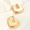 geometric U-shaped earrings stainless steel earrings earrings hollow square ladies ear wearing jewelry - Image 5