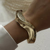 Vintage Metal Wave Twist Smooth Irregular Bracelet for Women Exaggerated Geometric Chunky Cuff Bangle Hip Hop Punk Jewelry - Image 8