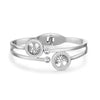 Tree of Life Open Cuff Bracelet with Clear Stone Accents - Image 9