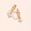 Simple Gold Color Stainless Steel Floral Sweet Earrings Temperament Simple Inlaid Zircon for Women Wedding Jewelry Accessories - Image 3