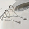Silvery Tassel Hoop Pendant Earrings, Jewelry, Birthday Gift For Women - Image 4