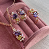 Purple Zircon Drop Earrings For Women Jewelry Rose Gold Color Bride Wedding Earrings - Image 5