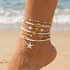 Bohemia Starfish Conch Shell Beads Anklet For Women Double Heart Beaded Leg Chain Summer Beach Party Barefoot Sandal Jewelry - Image 14