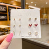 Pink Heart and Bow Stud Earrings Set with Pearl-Style Details - Image 37