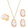 French Style Baroque Imitation Pearl Necklace Bangle Earrings Ring Set For Women Punk Clavicle Chain Torques Jewelry Set - Image 18