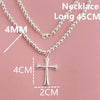 Silver Necklace Width 4mm/6MM Buddha Bead Chain Cross Pendant Chain for Women Men Jewelry - Image 9