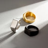 1PC Minimalist Signet Rings Women Men Stainless Steel Wide Rectangle Geometric Rings Wedding Jewelry Gift - Image 2