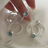 Silver Rings For Women Geometric Jewelry Finger Adjustable Simple BLue Stone CZ Ring For Party Birthday Gift - Image 2