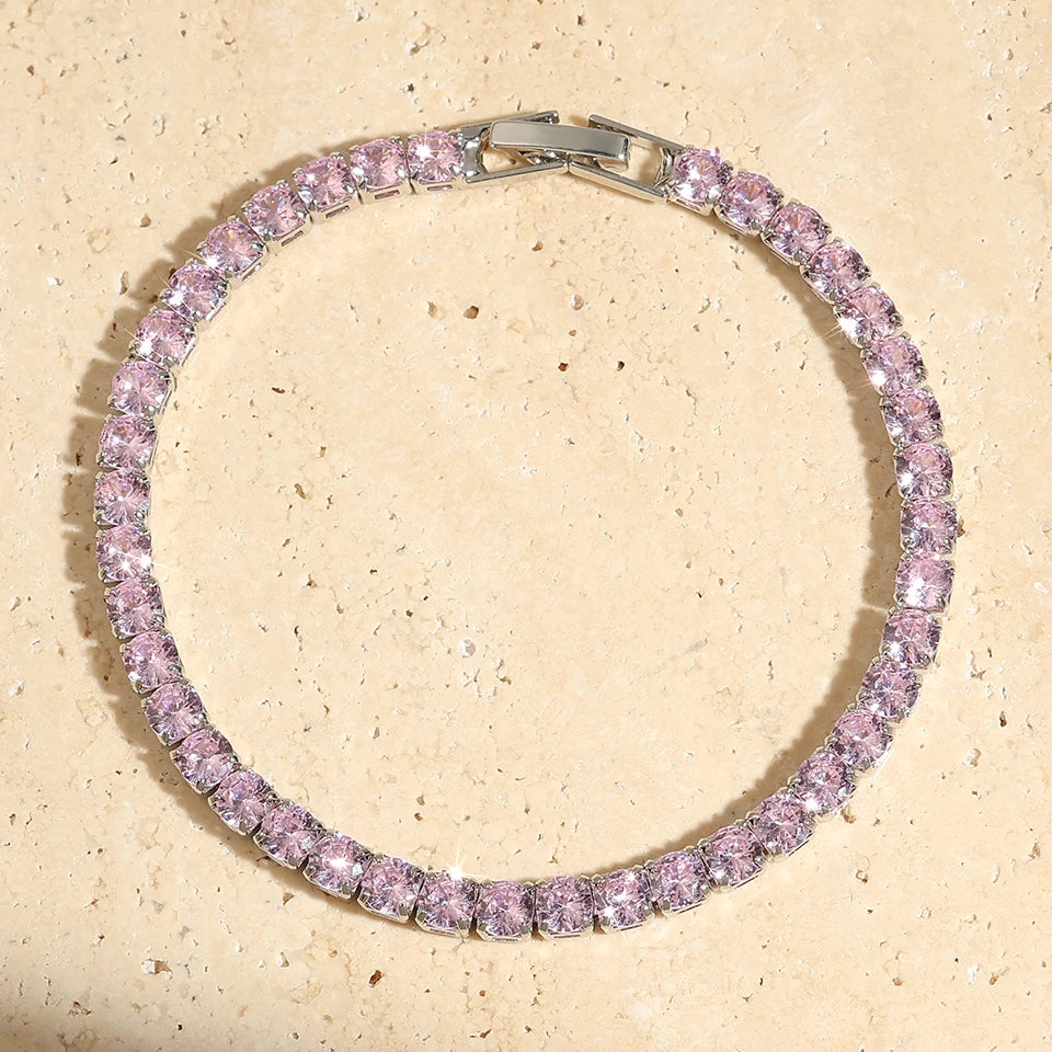 Shiny Pink Marquise Leaf Zircon Adjustable Charm Bracelet for Women Wedding Engagement Jewelry Colors - Image 1