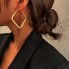 Gold Color Big Square Hoop Earrings For Women Exaggerated Metal Geometric Irregular Circle Earrings Jewelry - Image 1