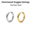 20 Pcs Hammered Earrings Gold Plated Hoop Earrings Stainless Steel Hoop Earrings for Women, Earring Hooks - Image 1
