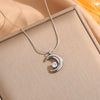 Personality Geometric Moon Sparkling Zirconia Necklace Crescent Pendant Jewelry Women Vacation Choker Gifts - Image 7