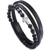 Vintage Multi-Layer Leather Bracelet Men Punk Cross Charm Tiger Eye Stone Beads Bracelet Braided Wrap Wristbands Jewelry - Image 3