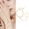 Bohemian Ring Bracelet Finger Hand Chain, Gold Plated Stainless Steel, Bead Slave Bracelet Jewelry for Women - Image 25