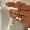 3pcs Shining Zircon Flower Jewelry Sets for Women Light Imitation Pearl Pendant Necklace Earrings Banquet Party Jewelry - Image 8